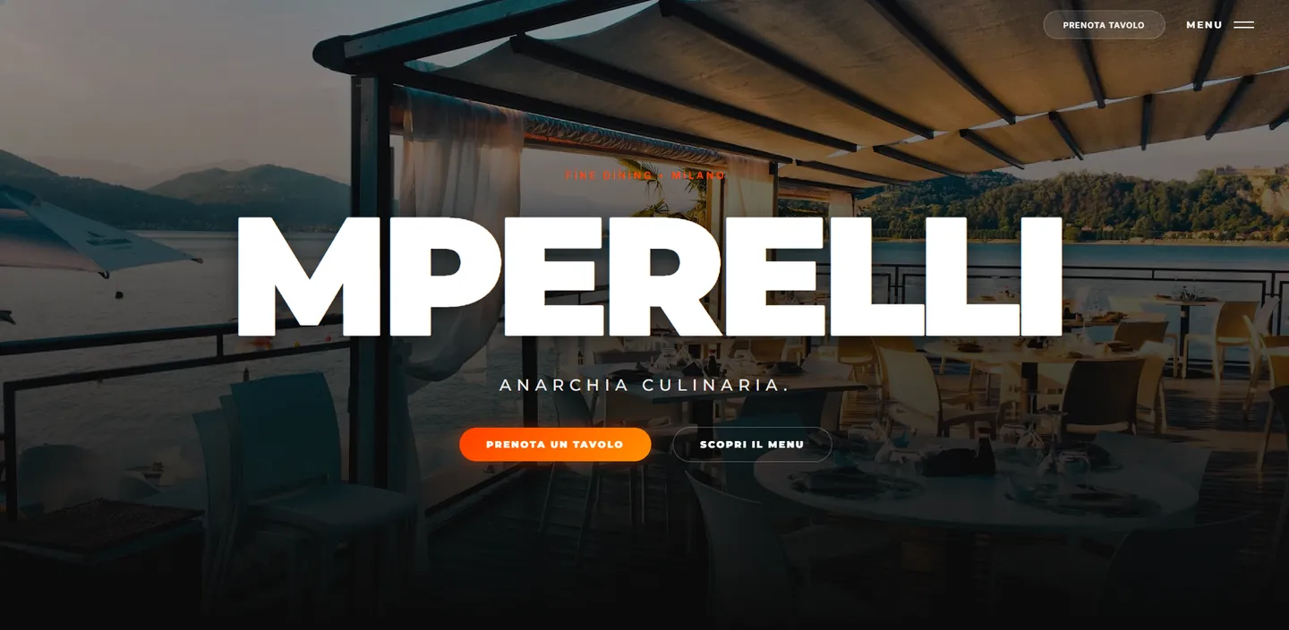 Sito web vetrina per ristorante con menu digitale e design responsive